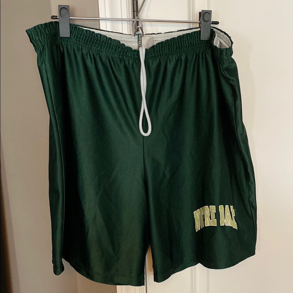 Green Men's Majestic Notre Dame Shorts Circa 2003